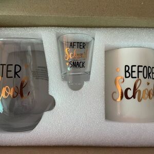 Teacher Gift Set White and Gold 'Before School' Mug